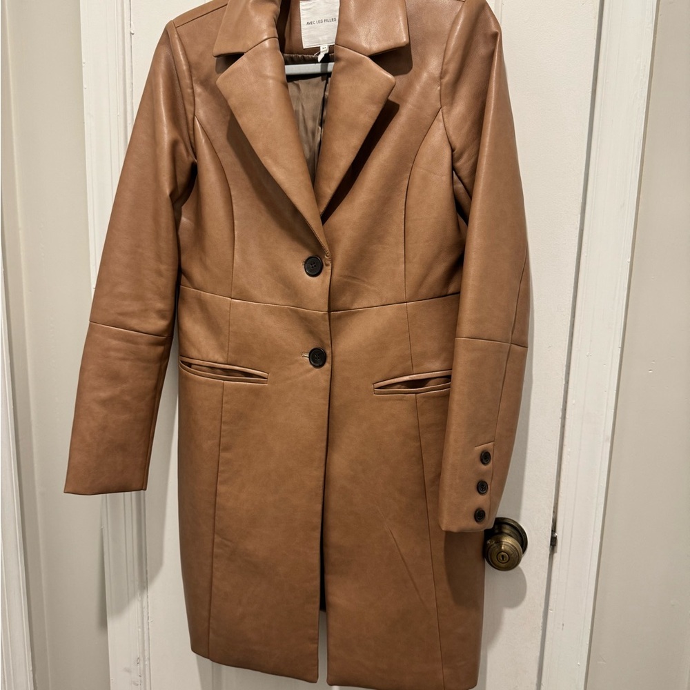 Avec Les Filles Brown Leather Jacket